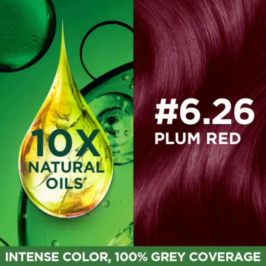 Garnier Color Naturals Ultra Hair Color - 6.26 Plum Red | Nourishing Cream Hair Dye | Long-Lasting Color Boost Technology-3