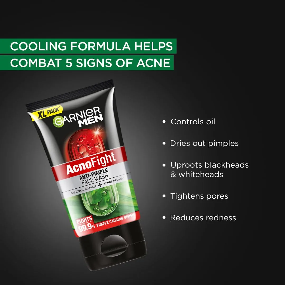 Garnier Men Acno Fight 6-in-1 Anti-Pimple Face Wash | Men's Skincare | Oil Control & Pimple Clearing-4