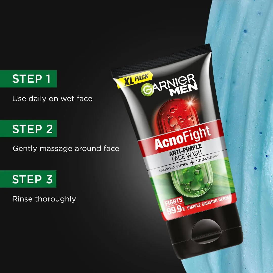 Garnier Men Acno Fight 6-in-1 Anti-Pimple Face Wash | Men's Skincare | Oil Control & Pimple Clearing-5