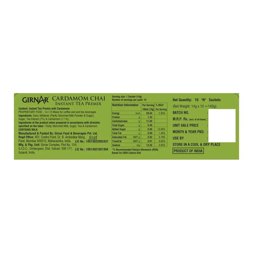 Girnar Cardamom Chai | Instant Tea Premix | Authentic Elaichi Taste-3
