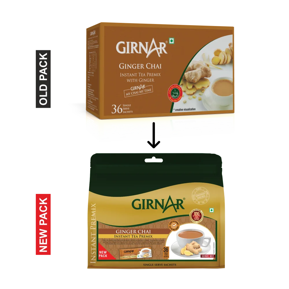 Girnar Instant Tea Premix With Ginger | Ready-to-Drink Chai | Warm Ginger Infusion-2