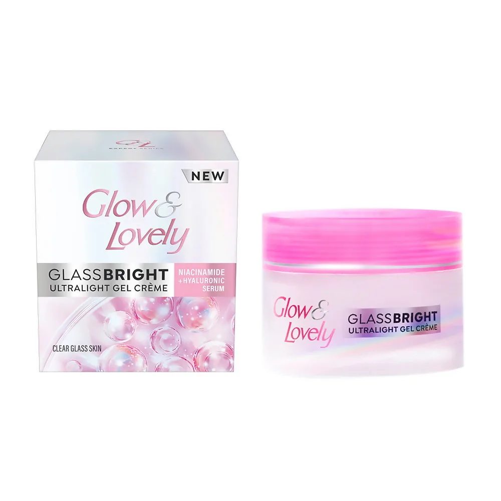 Glow & Lovely Glassbright Ultralight Gel Creme | Hydrating Face Gel | Niacinamide & Hyaluronic Acid for Clear Glass Skin 50 gm