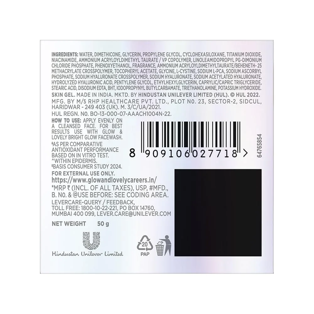 Glow & Lovely Glassbright Ultralight Gel Creme | Hydrating Face Gel | Niacinamide & Hyaluronic Acid for Clear Glass Skin-7