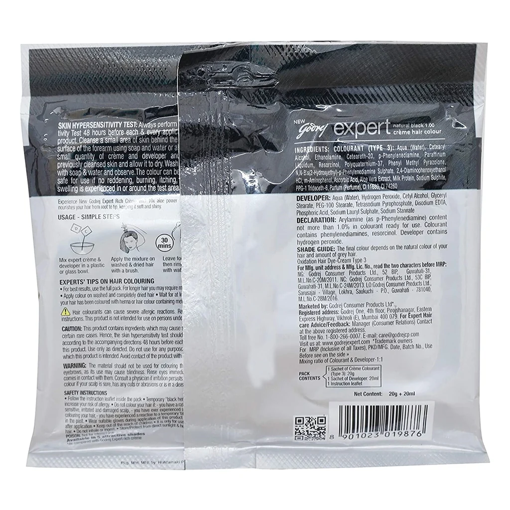 Godrej Expert Rich Creme Hair Natural Black Colour | Ammonia-Free Hair Colour | Enriched with Aloe and Milk Protein-2