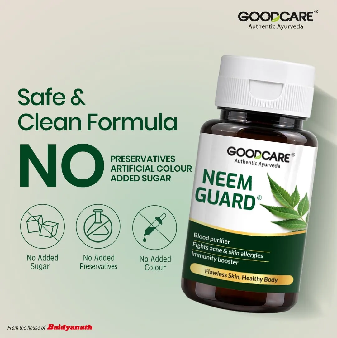 Goodcare Neem Guard Capsules | Ayurvedic Blood Purifier | Skin Health & Immunity Supplement-6