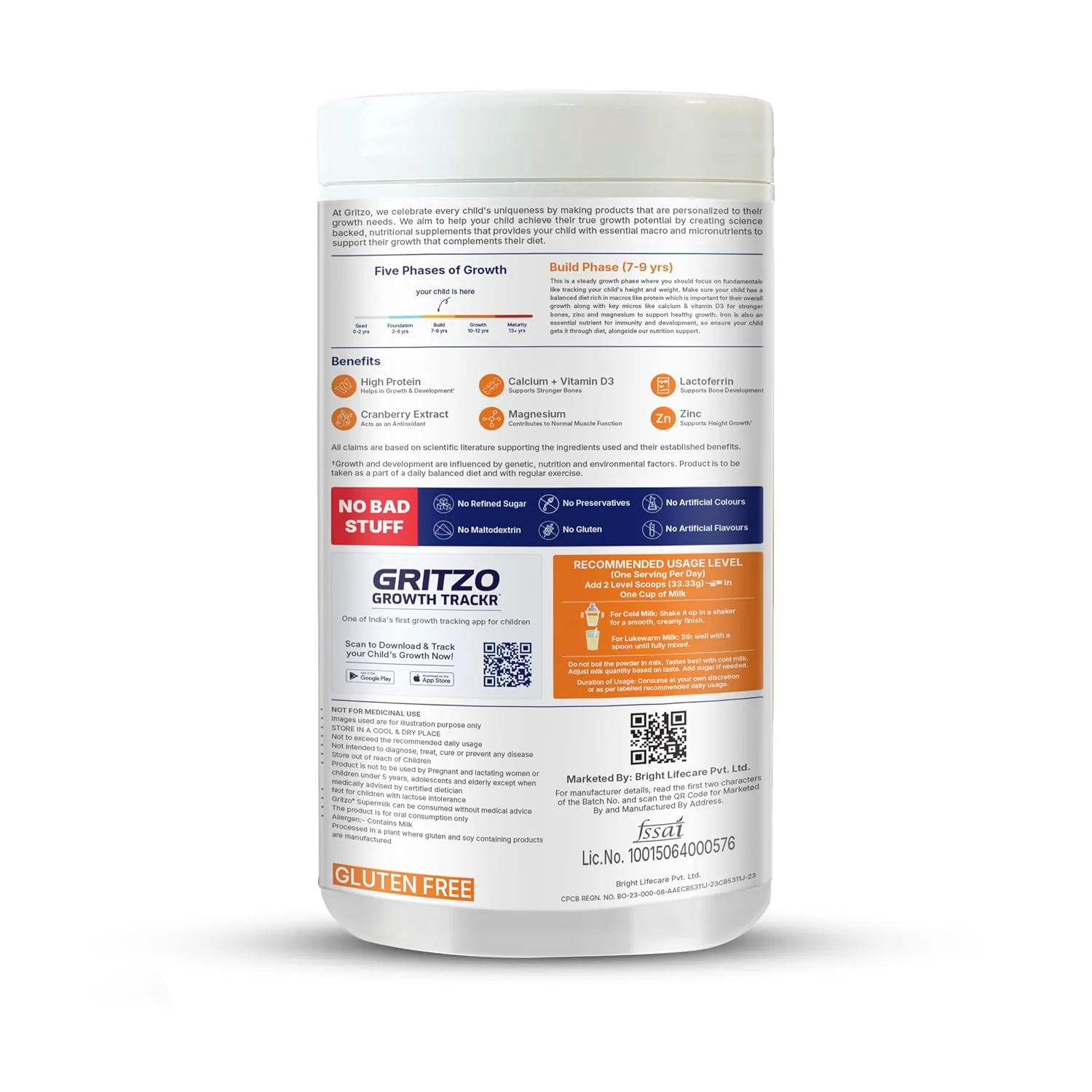 Gritzo SuperMilk Height+ (7-12y Girls) | Personalized Protein Nutrition Drink | Creamy Vanilla Flavor-8