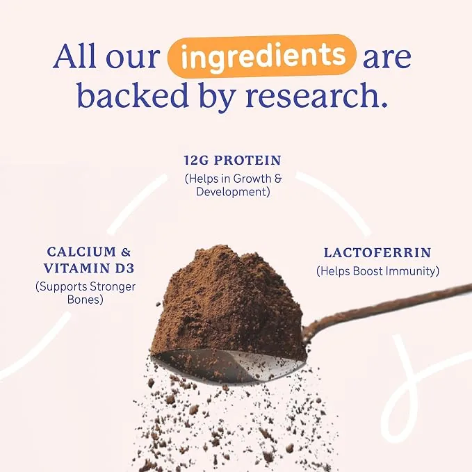 Gritzo SuperMilk Height+ Health Drink for 10-12y Girls | Double Chocolate Nutrition Powder | Bone Growth & Immunity Support-2