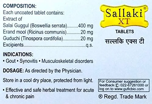 Gufic Ayurveda Sallaki XT Tablets | Natural Joint Care | Herbal Musculoskeletal Support-2