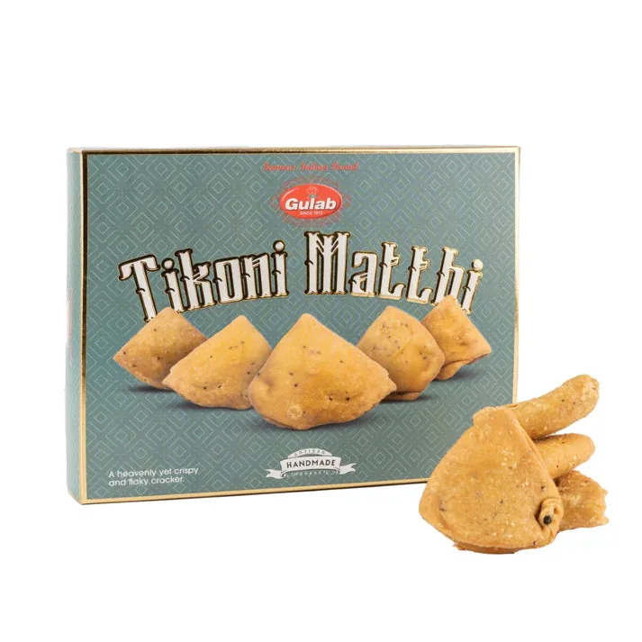 Gulab Sweets Big Tikoni Matthi | Crispy Triangular Mathri | Traditional Indian Tea-Time Snack 400 gm