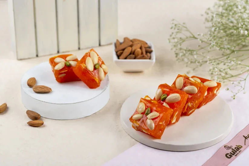 Gulab Sweets Karachi Halwa | Chewy Bombay Cornstarch Sweet | Authentic Festive Confectionery