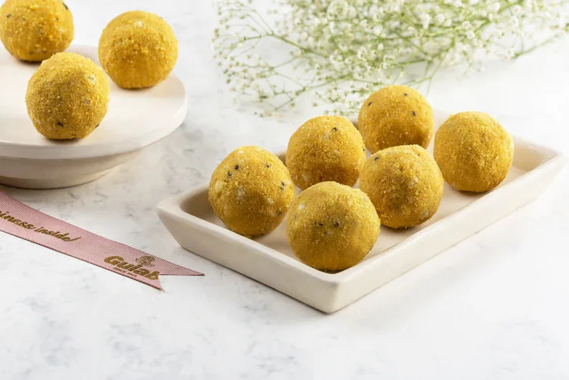 Gulab Sweets Plain Besan Laddu | Traditional Gram Flour Mithai | Authentic Indian Dessert