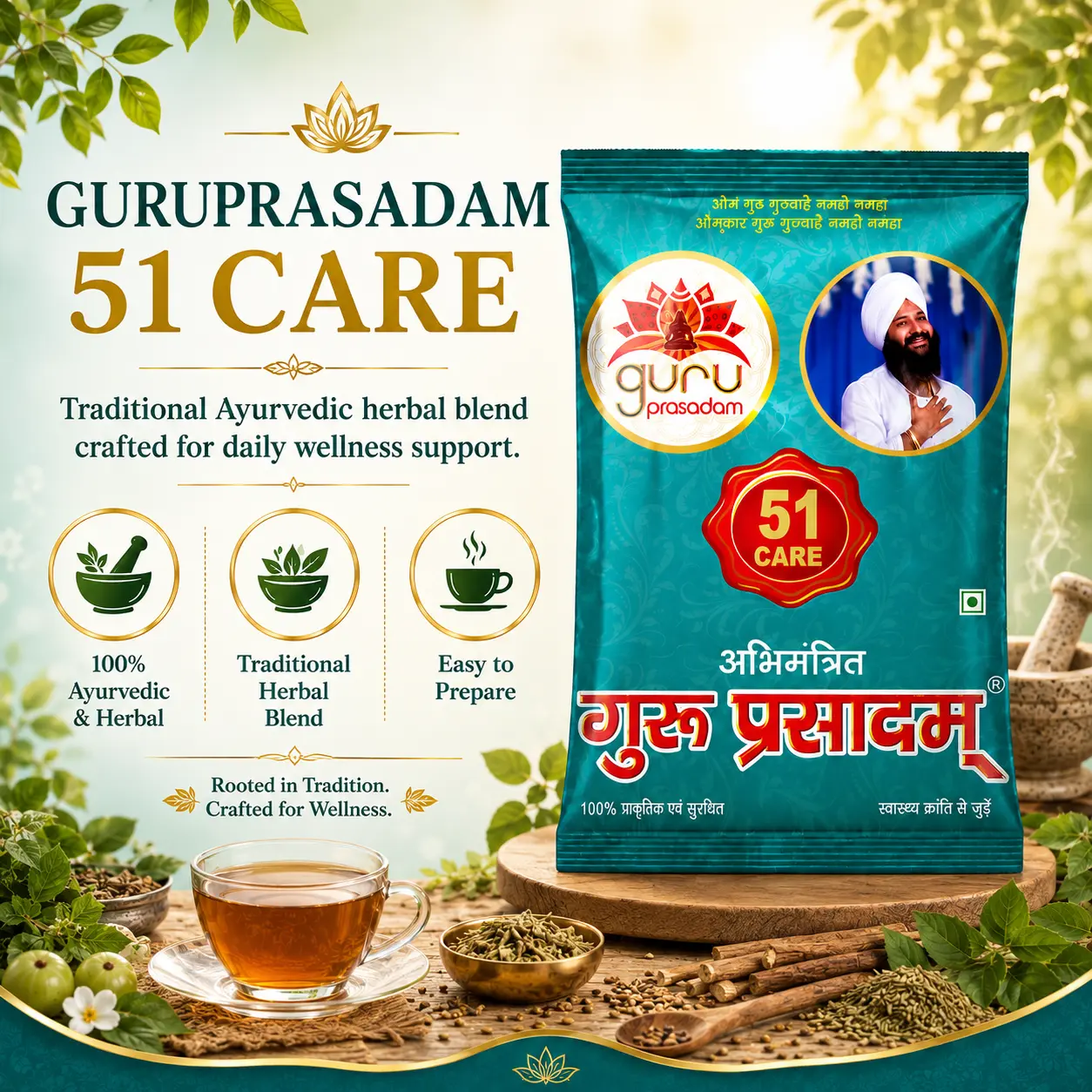 Guru Prasadam 51 Care Original | Ayurvedic Herbal Kadha | Digestive Support and Daily Wellness-2