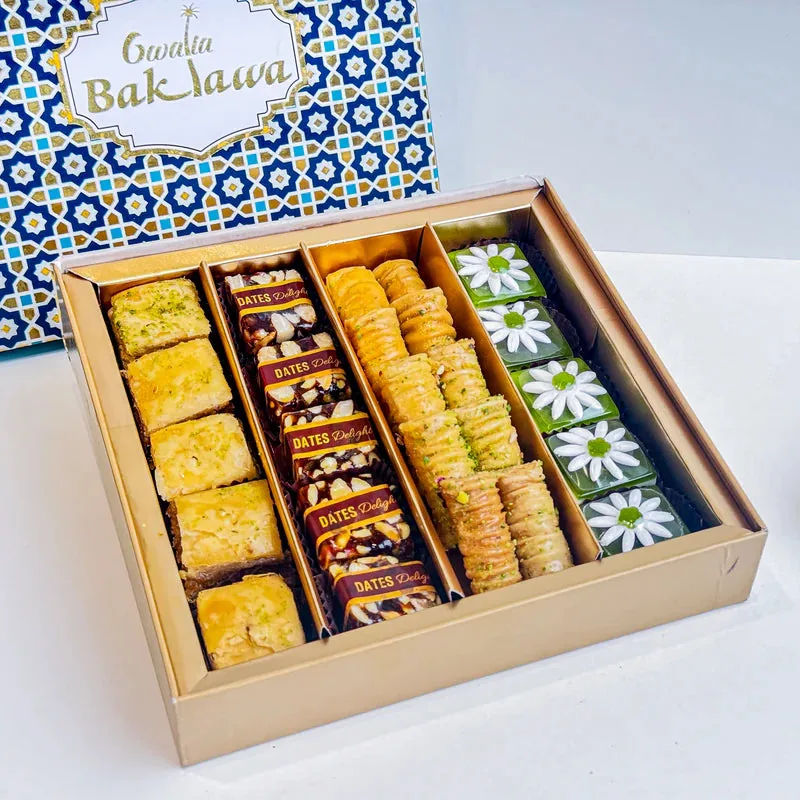 Gwalia Sweets Assorted Baklawa And Gourmet Sweet Box | Crispy Filo Confectionery | Rich Nut-Filled Assortment