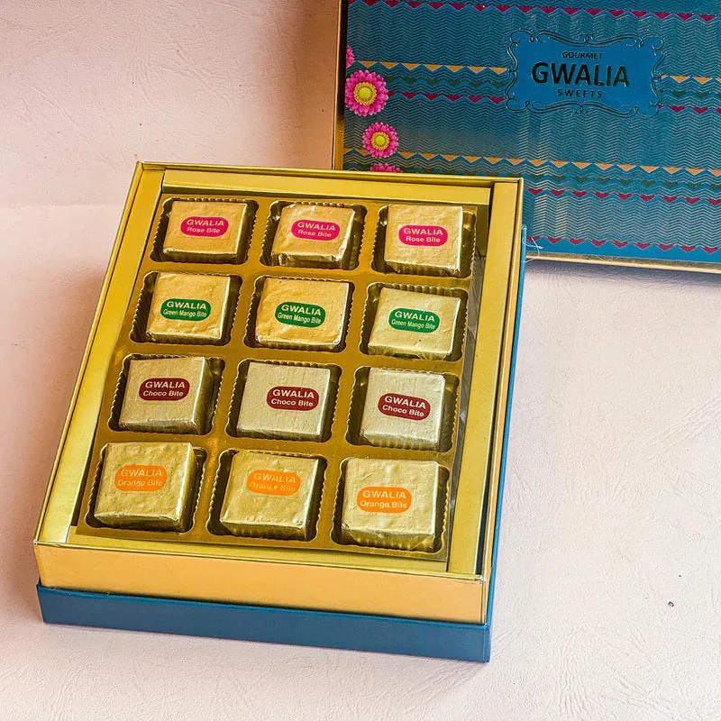 Gwalia Sweets Assorted Bite Box | Traditional Indian Mithai Assortment | Dry Fruit & Mawa Delicacies-1