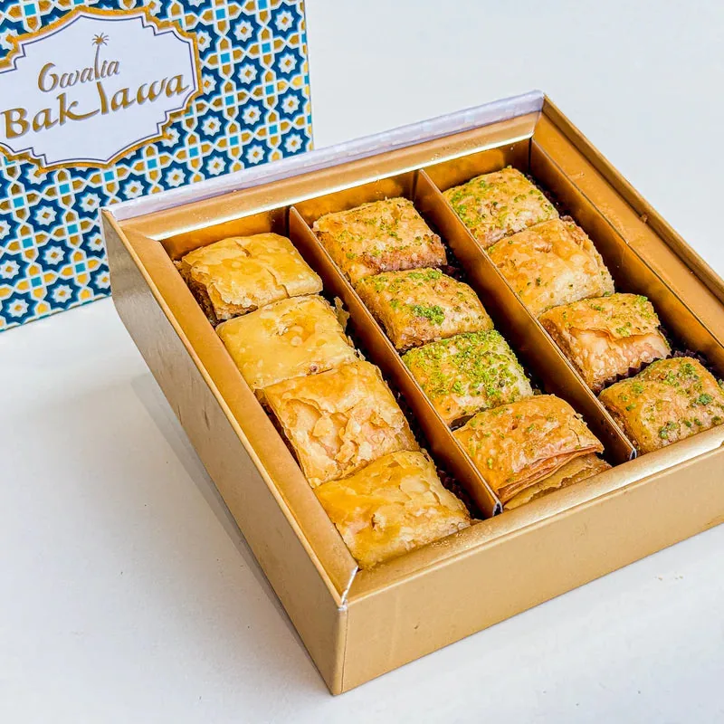Gwalia Sweets Cashew Square Baklawa | Layered Filo Pastry Mithai | Crispy Nutty Dessert
