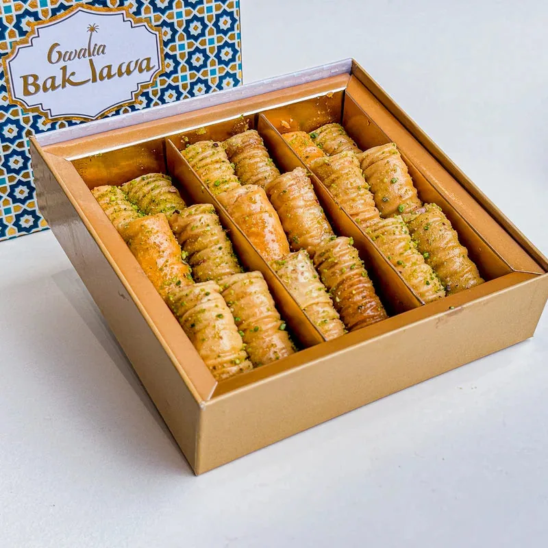 Gwalia Sweets Finger Baklawa | Crispy Rolled Phyllo Pastry | Nut-Filled Middle Eastern Sweet