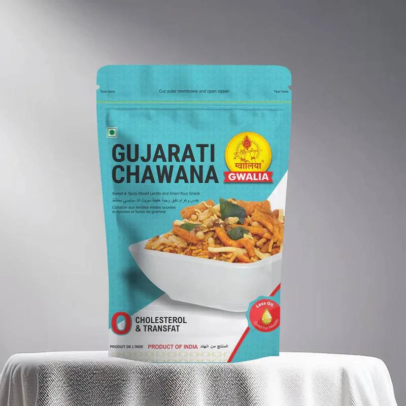Gwalia Sweets Gujarati Chawana | Crispy Gujarati Namkeen Mix | Authentic Sweet & Spicy Tea-Time Snack 200 gm