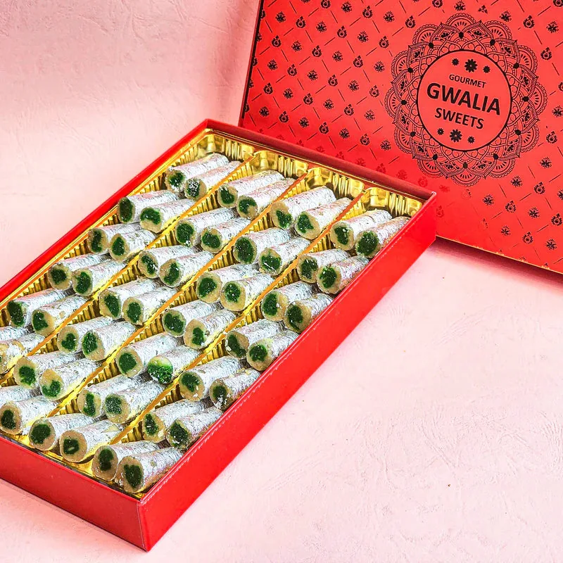Gwalia Sweets Pista Roll | Premium Dry Fruit Mithai | Rich Cashew & Pistachio Confection