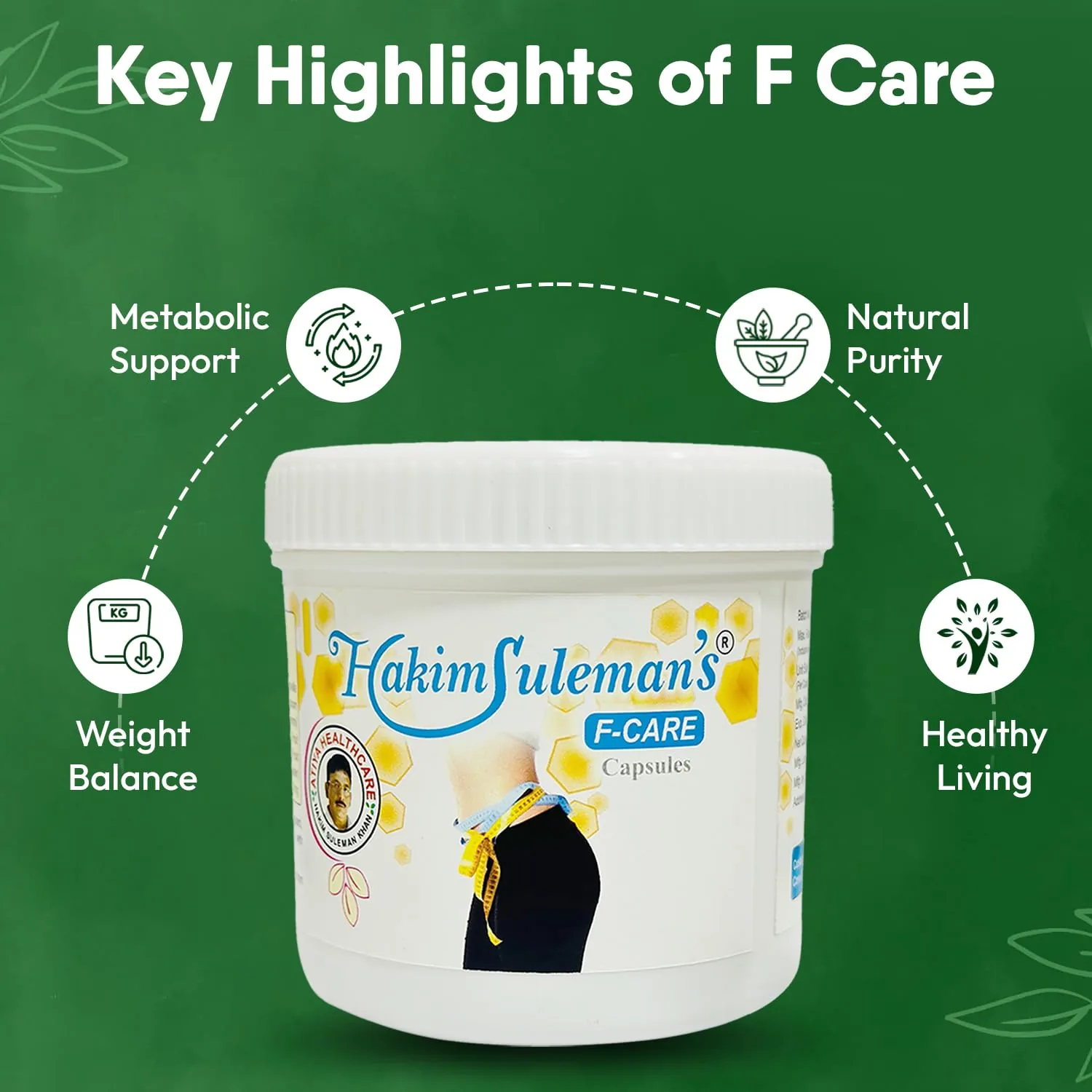 Hakim Suleman's F. Care Capsules | Natural Weight Management | Unani Metabolic Support-6