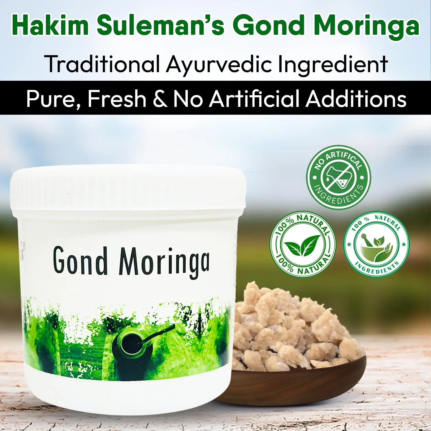 Hakim Suleman's Gond Moringa | Pure White Moringa Gum | Joint & Digestive Wellness Supplement-2