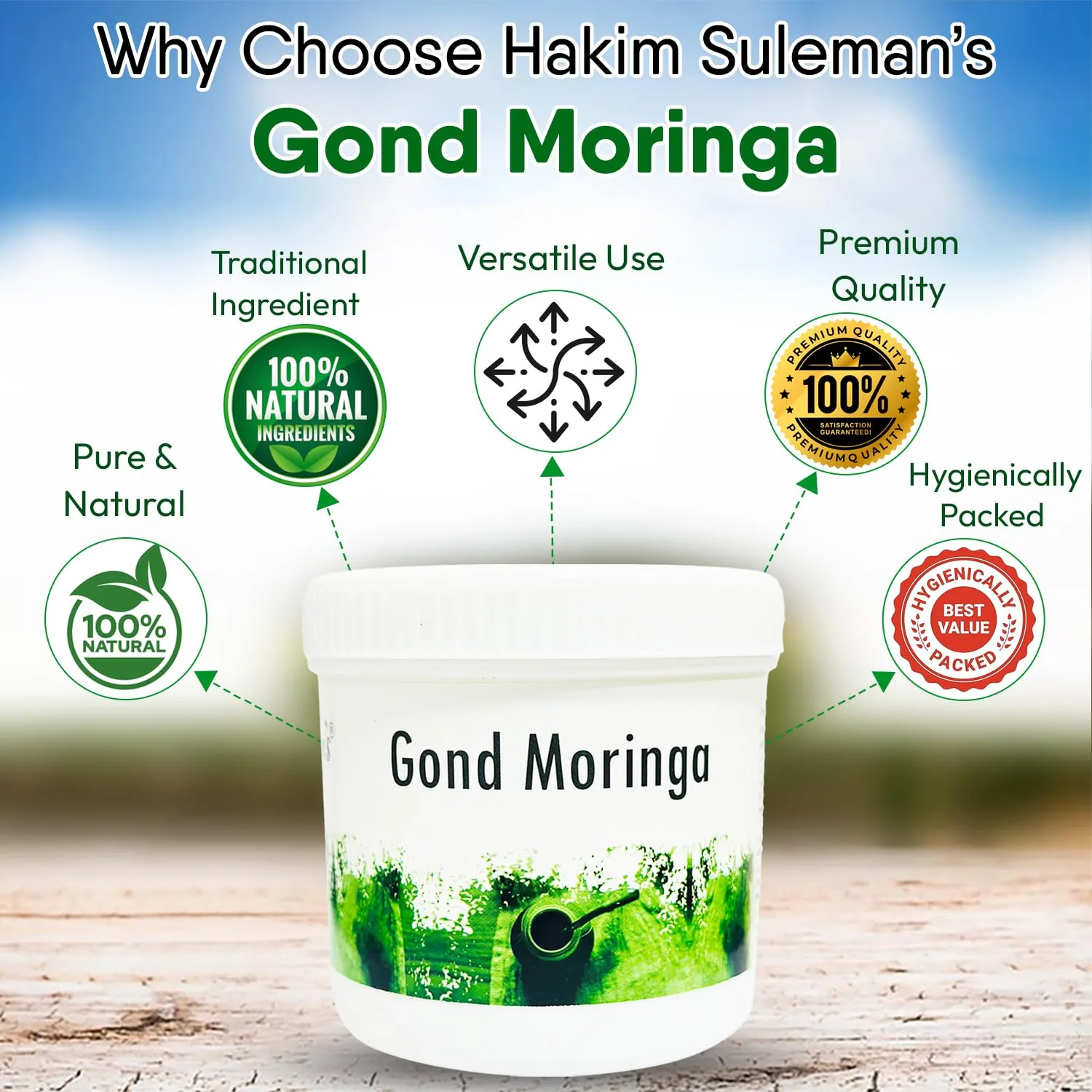 Hakim Suleman's Gond Moringa | Pure White Moringa Gum | Joint & Digestive Wellness Supplement-5