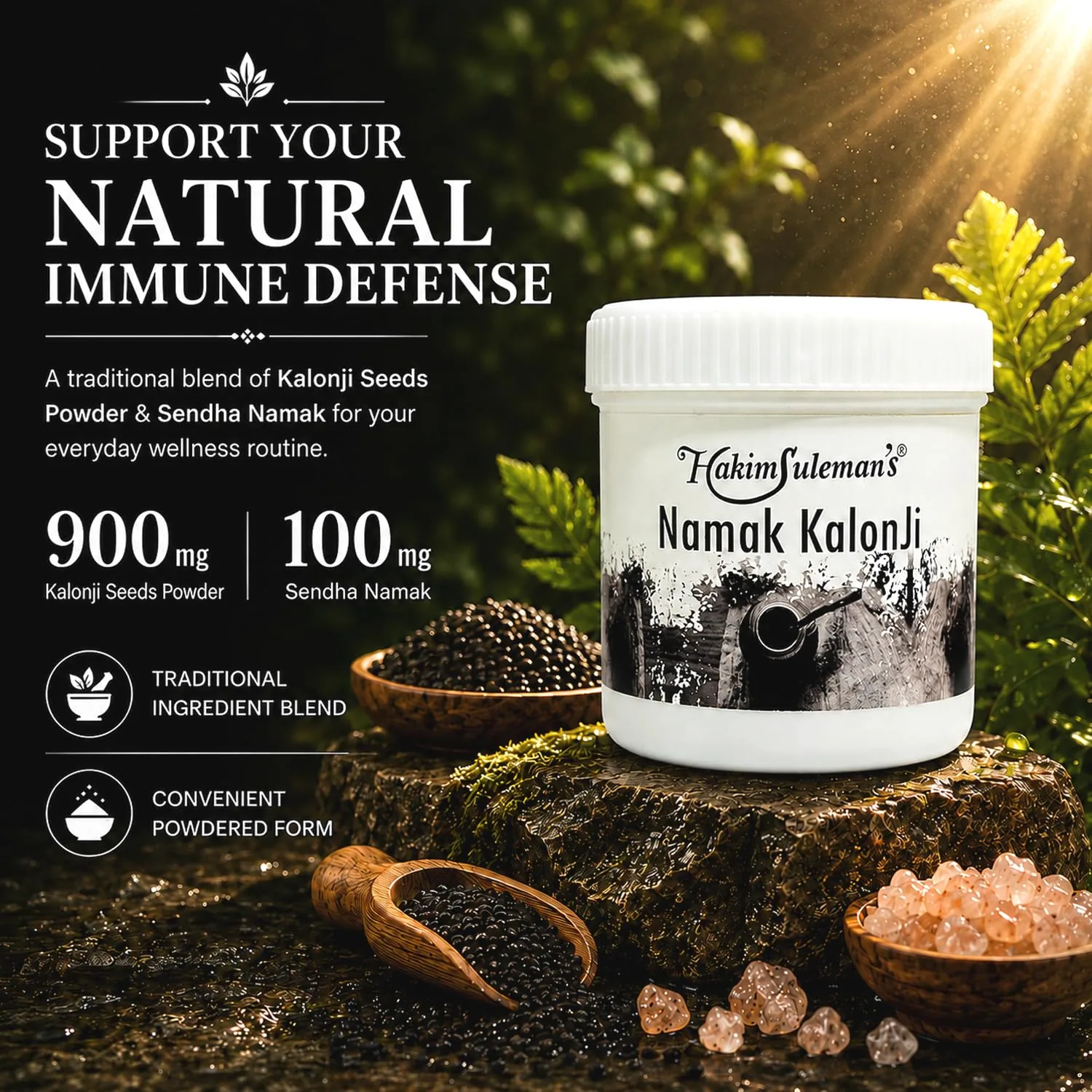 Hakim Suleman's Namak Kalonji | Premium Black Seed Salt Blend | Natural Digestive & Immunity Support-3