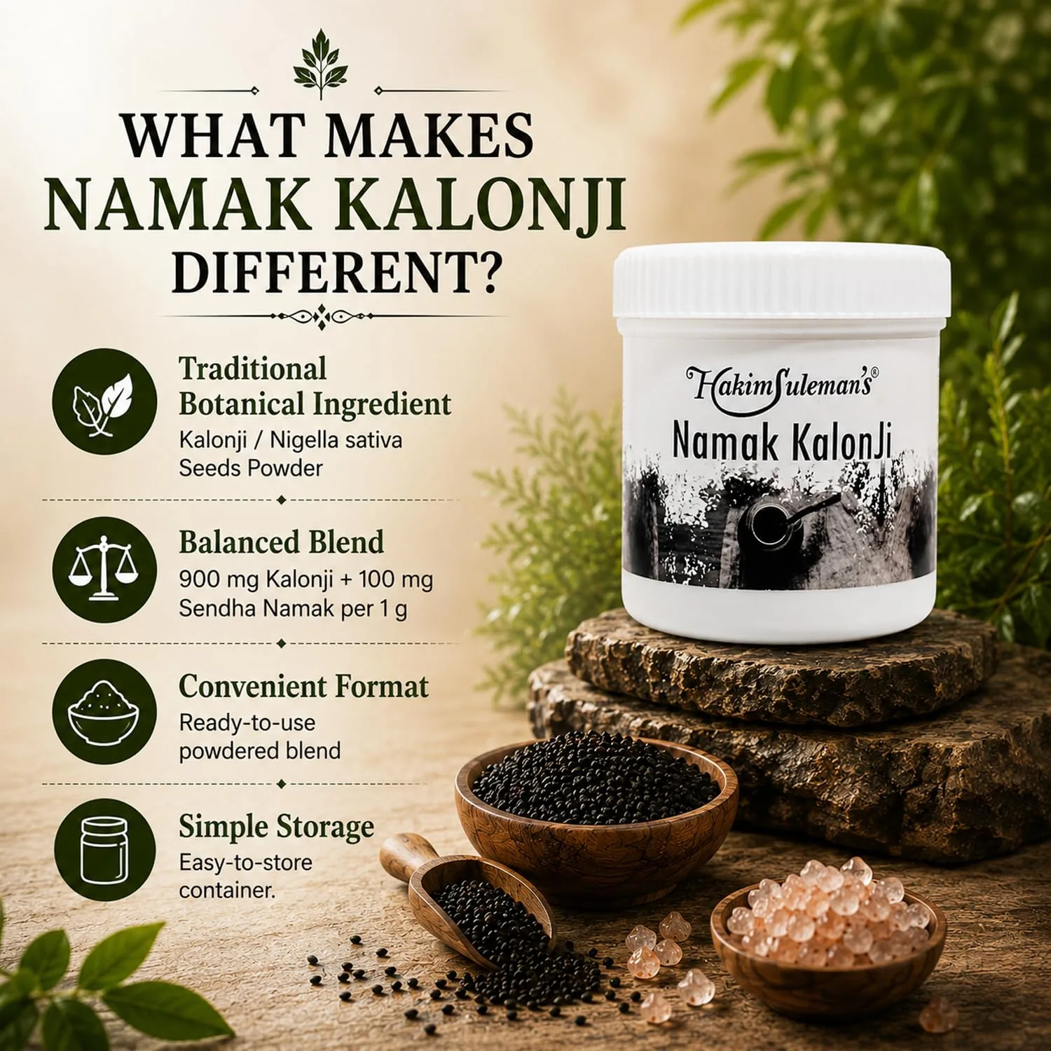 Hakim Suleman's Namak Kalonji | Premium Black Seed Salt Blend | Natural Digestive & Immunity Support-6