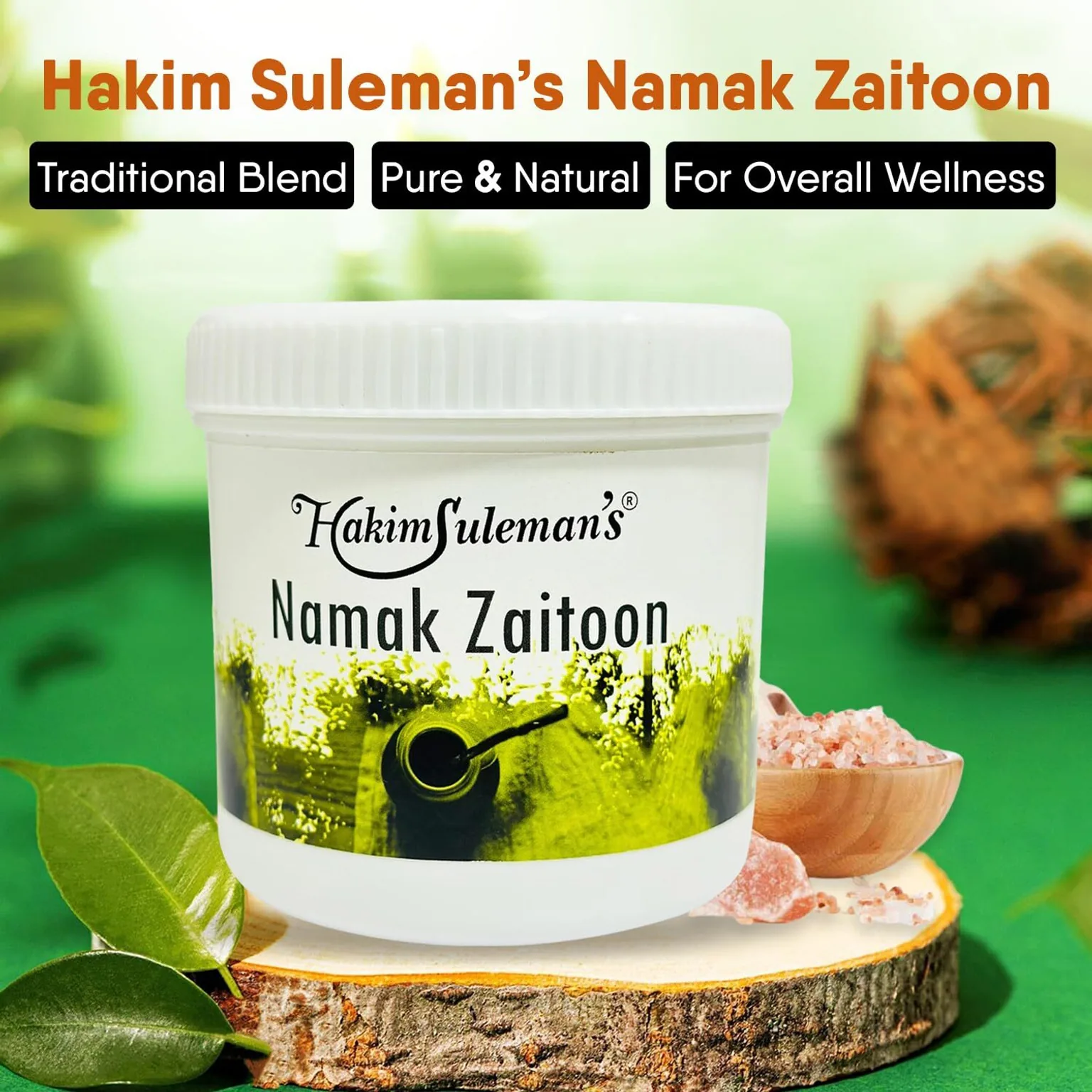 Hakim Suleman's Namak Zaitoon | Natural Olive Salt | Digestive & Liver Wellness Support-2