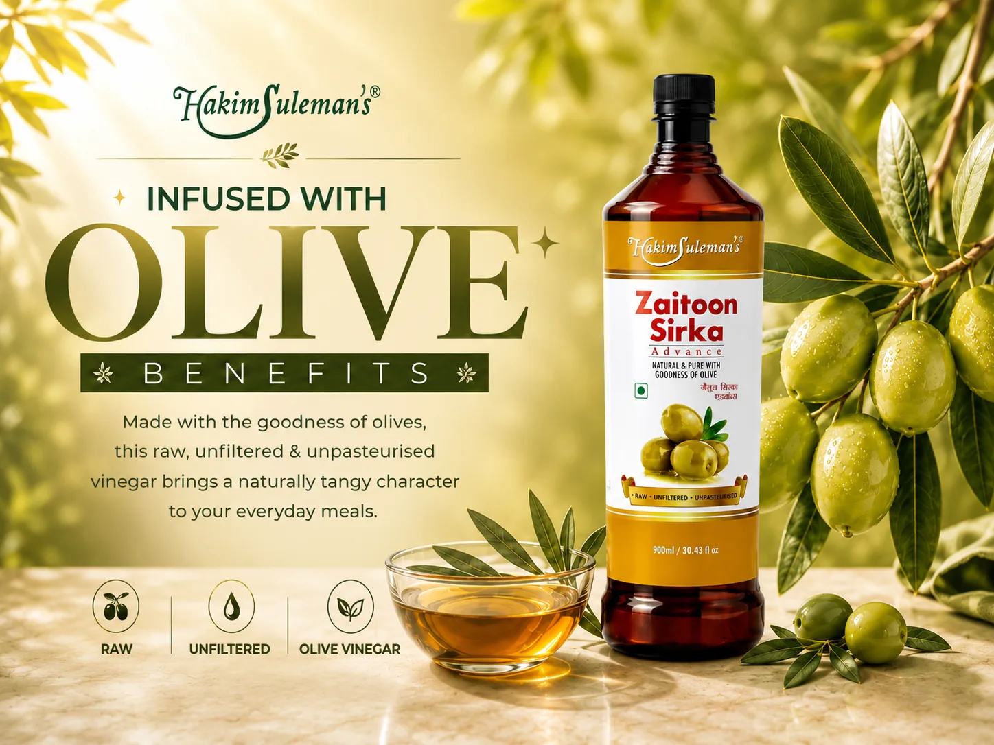 Hakim Suleman's Olive Vinegar | Zaitoon Sirka for Digestion and Metabolism Support-4