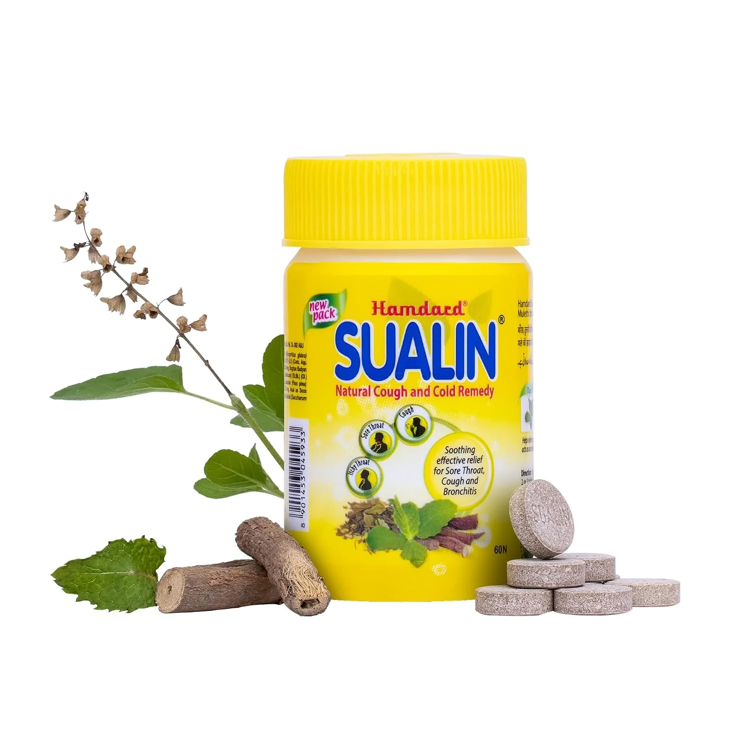 Hamdard Ayurvedic Sualin Tablets | Herbal Cough & Cold Remedy | Soothing Sore Throat Relief