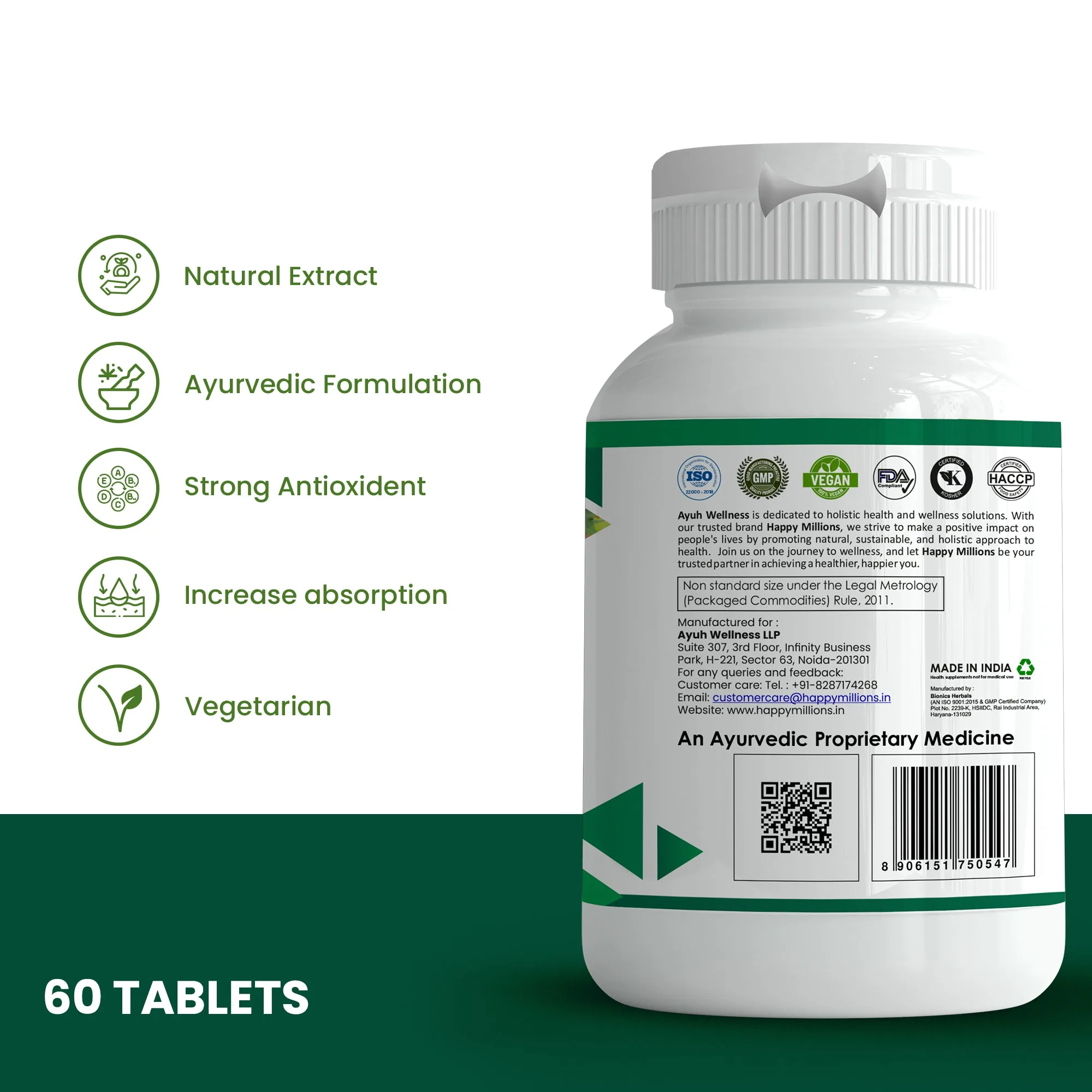 HappyMillions Blood Purifier Tablets | Ayurvedic Detox for Clear Skin & Immunity Boost-4