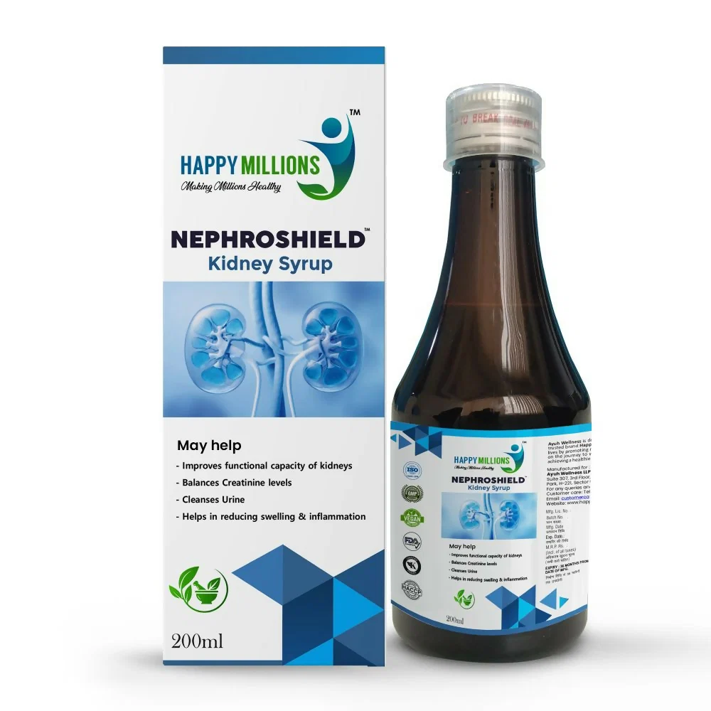 HappyMillions NephroShield Kidney Health Syrup | Ayurvedic Renal Support | Natural Detox and Urinary Wellness-1
