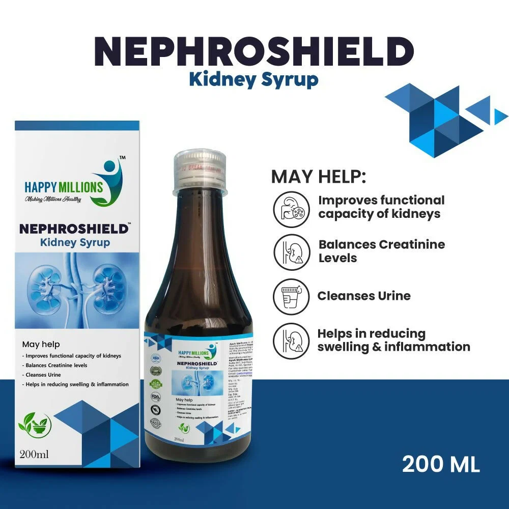 HappyMillions NephroShield Kidney Health Syrup | Ayurvedic Renal Support | Natural Detox and Urinary Wellness-2