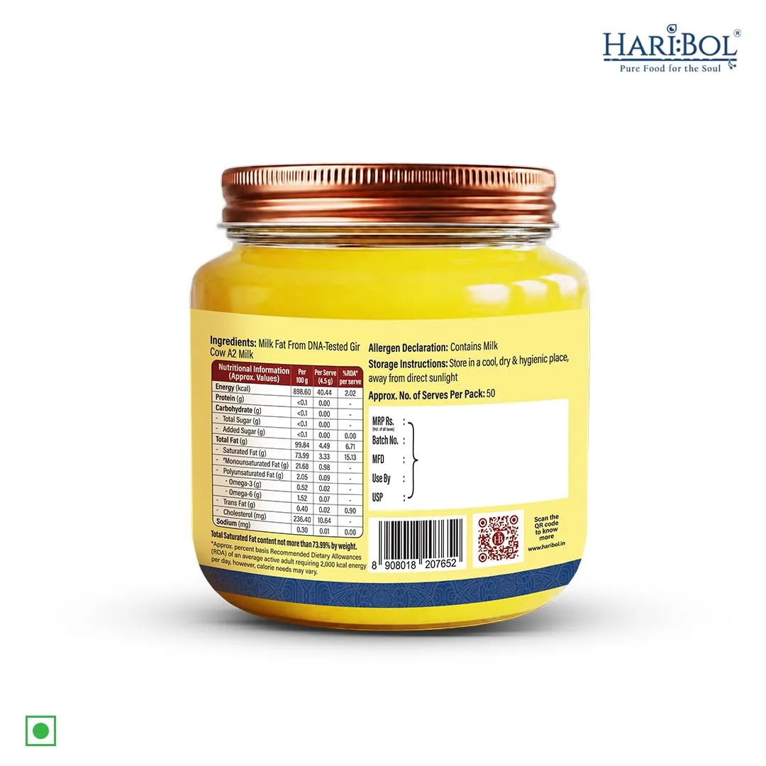 HARI:BOL Pure A2 Gir Cow Ghee | 100% Natural Desi Ghee | Supports Lactose Intolerants-3