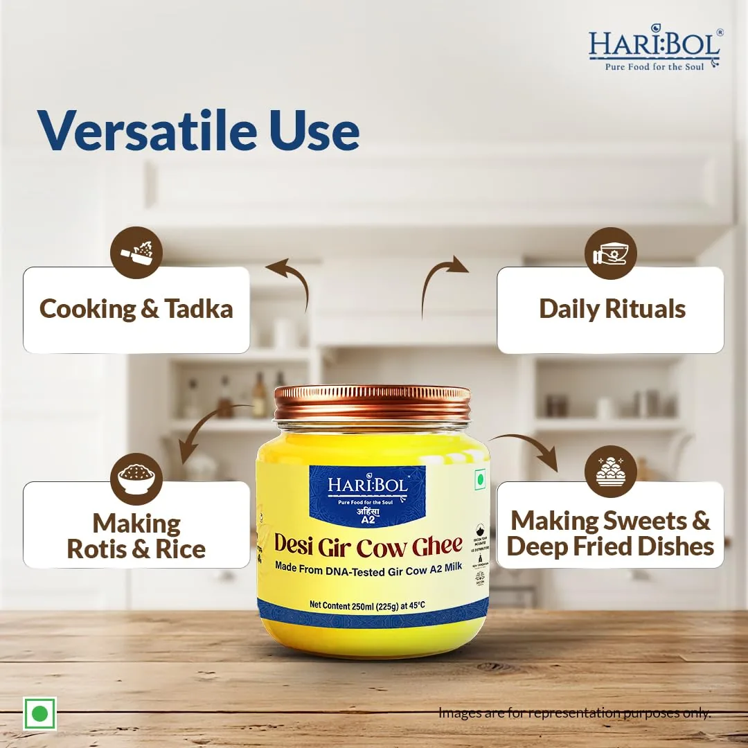 HARI:BOL Pure A2 Gir Cow Ghee | 100% Natural Desi Ghee | Supports Lactose Intolerants-5