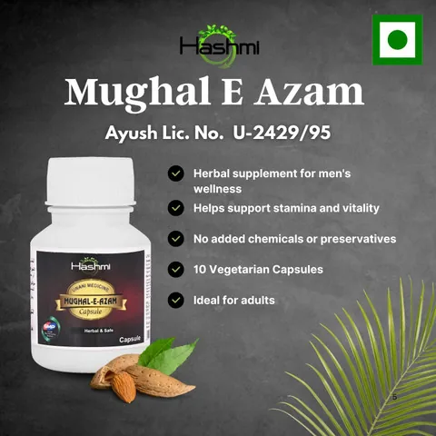 Hashmi Mughal E Azam Capsules | Ayurvedic Vitality Supplement | Natural Stamina & Strength Support-3