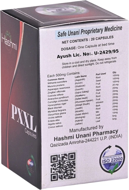 Hashmi Pharmacy PXXL Capsules For Men | Herbal Stamina & Vitality Supplement | Natural Unani Formula-4
