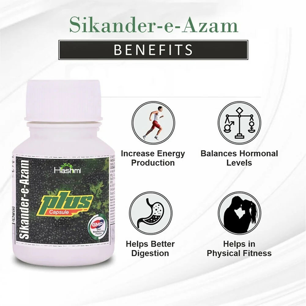 Hashmi Sikander-E-Azam Plus Capsule | Men's Wellness Supplement | May Support Vitality-4