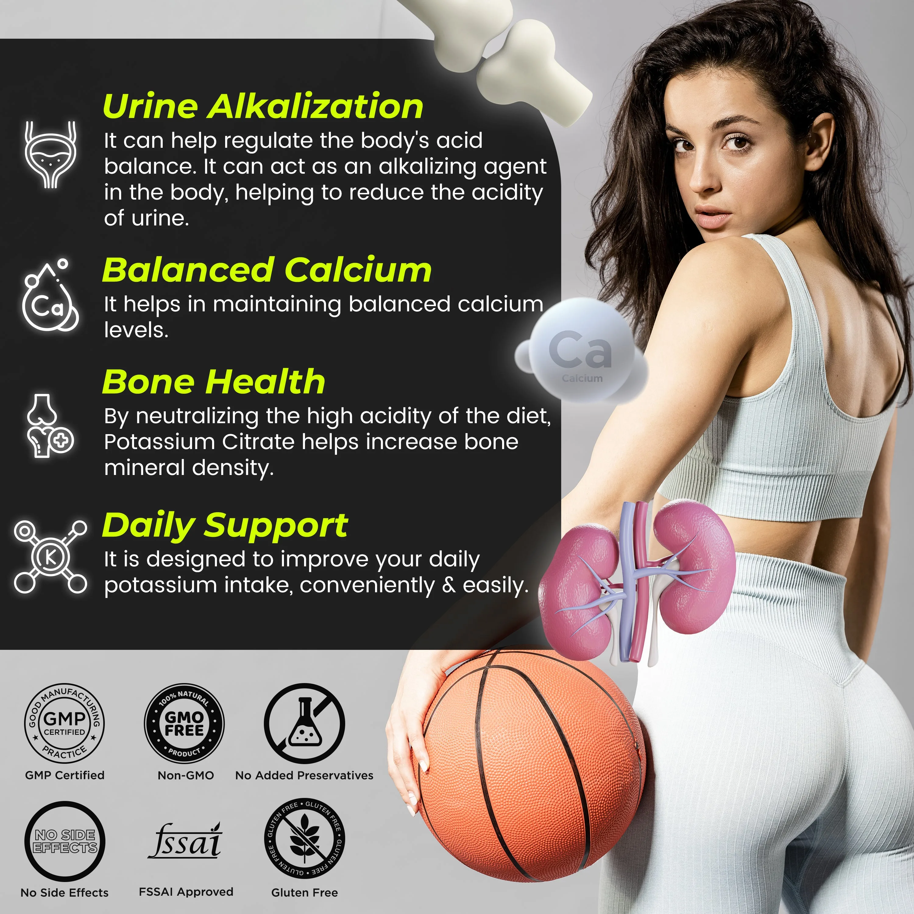 Health Veda Organics Potassium Citrate Tablets | Bioavailable Electrolyte Supplement | Nerve, Muscle & Kidney Support-4