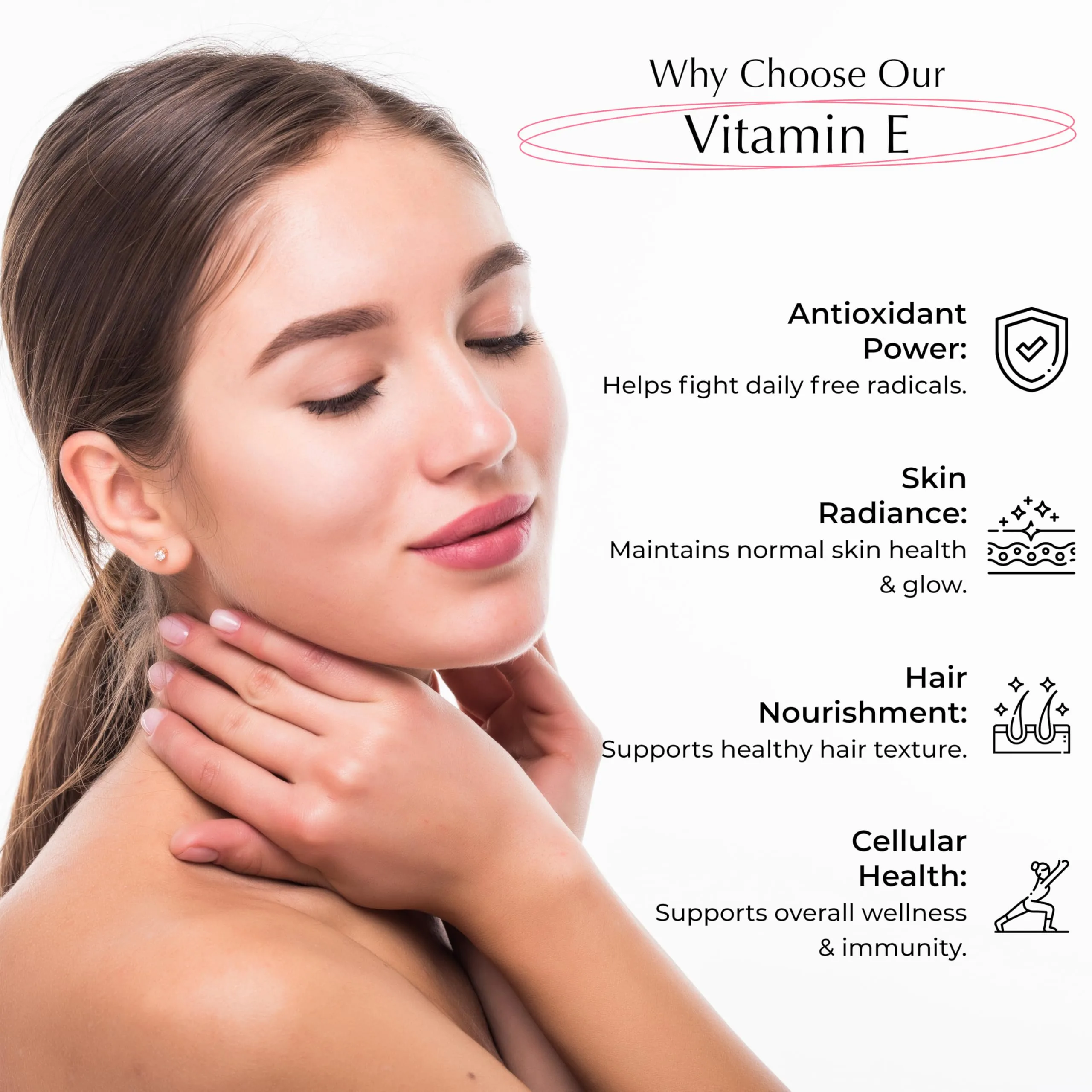 Health Veda Organics Vitamin E Capsules | Plant-Based Supplement | For Glowing Skin & Hair Growth-4