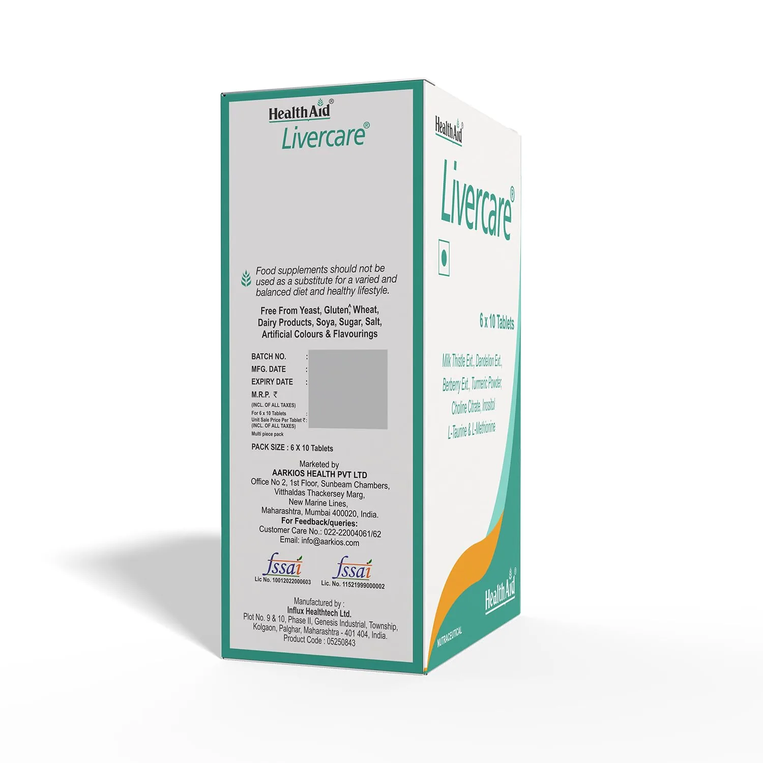 HealthAid Livercare Tablets | Liver Detox & Cleanse Supplement | Lipotropic & Herbal Support-3