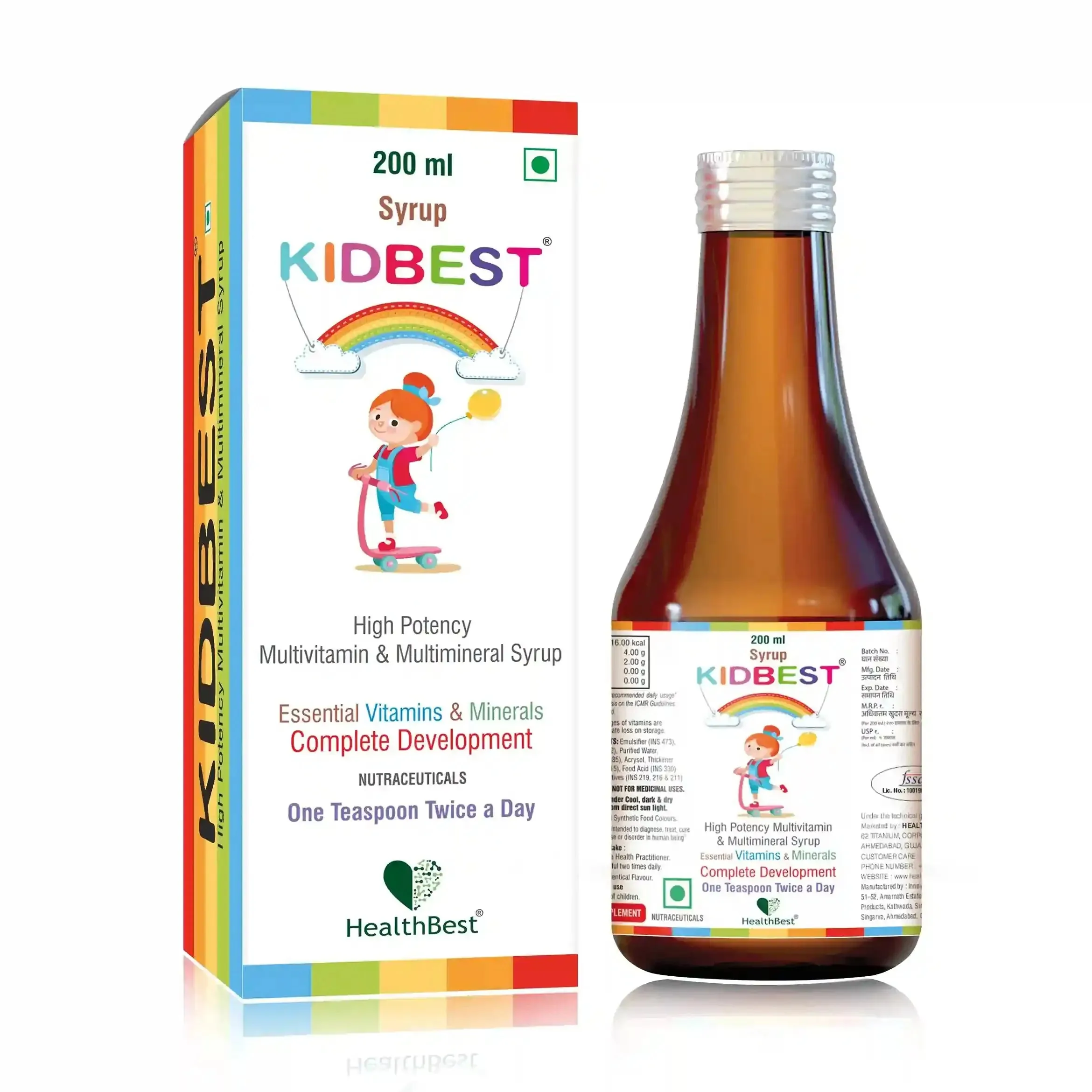 HealthBest Kidbest Multivitamin And Multimineral Syrup For Kids