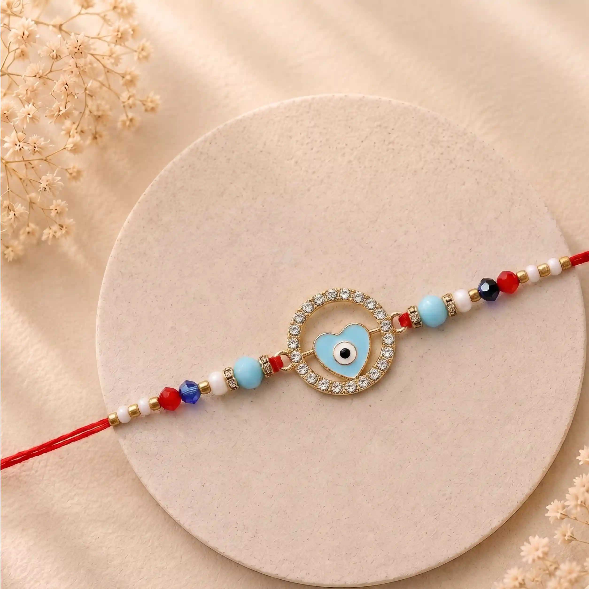 Heart Shaped Evil Eye Rakhi