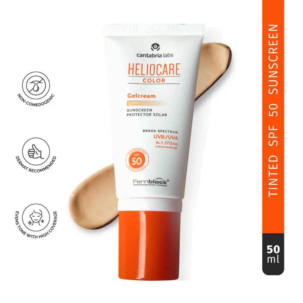 Heliocare Color Gel Cream Tinted Sunscreen SPF 50 | Broad Spectrum UVA & UVB Protection | Hydrating Tinted Moisturizer & Makeup Base-1