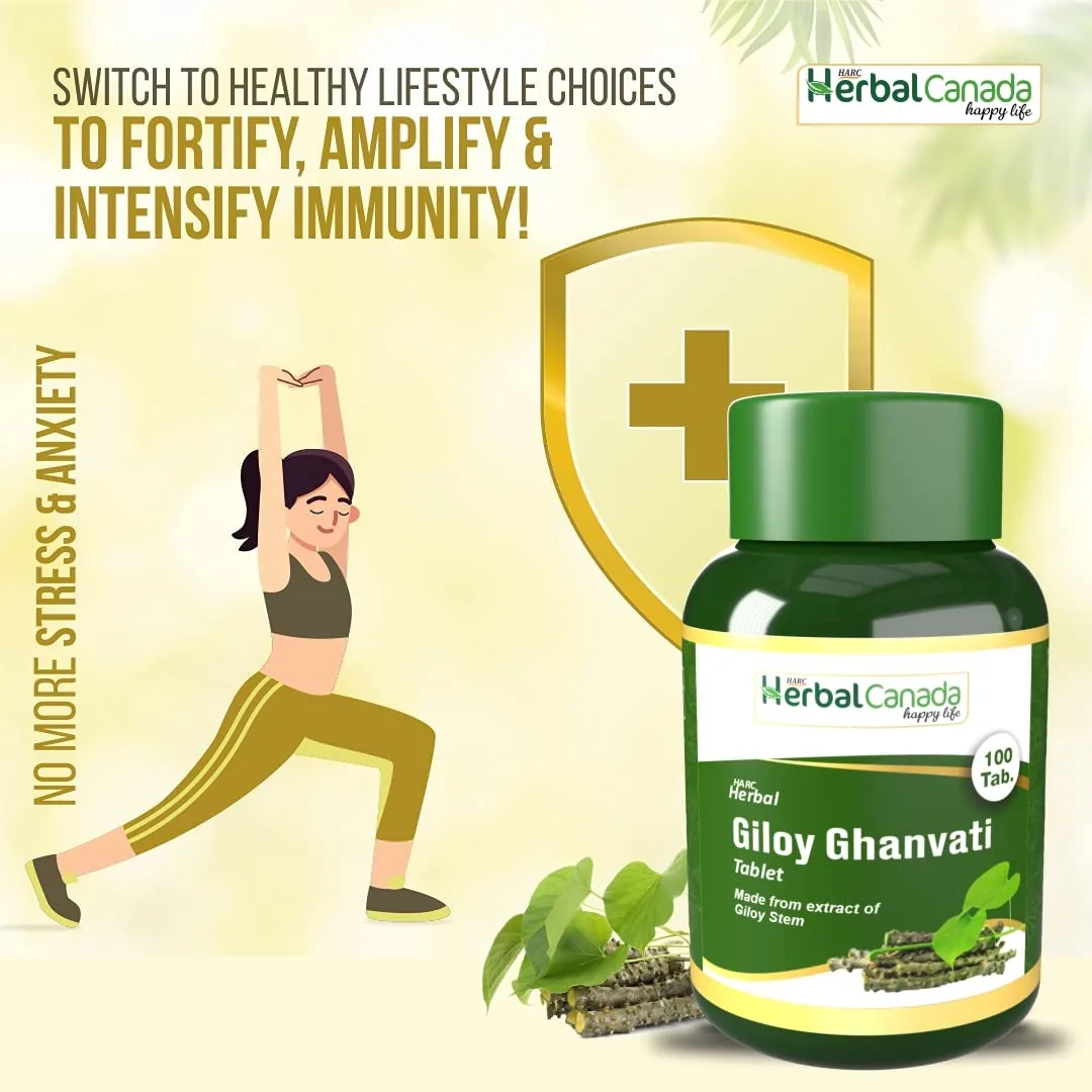 Herbal Canada Giloy Ghanvati Tablets | Pure Guduchi Stem Extract | Natural Immunity & Liver Support-5