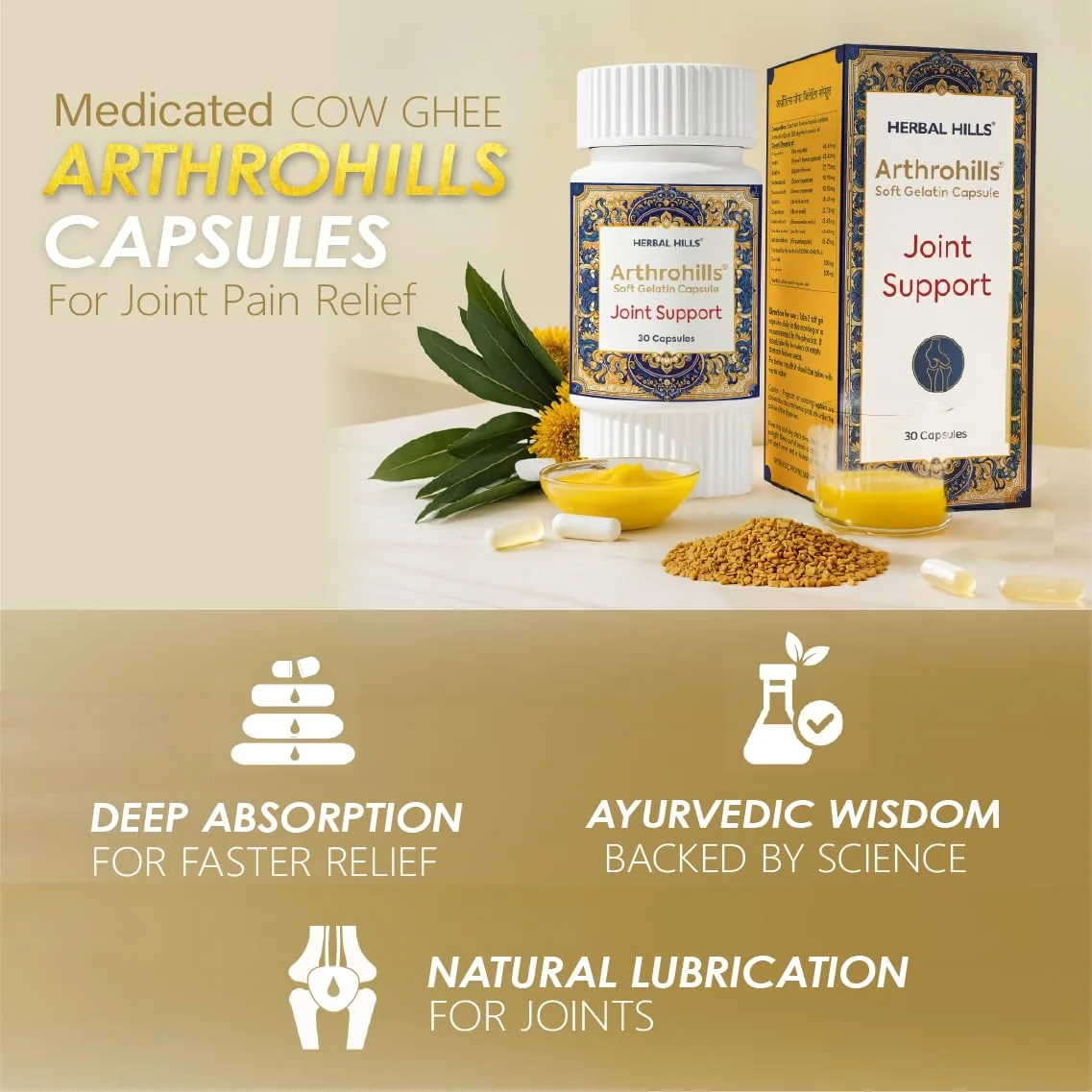 Herbal Hills Ayurveda Arthrohills Capsules | Joint Support Formula | Ayurvedic Herb Blend with Siddha Ghruta-4