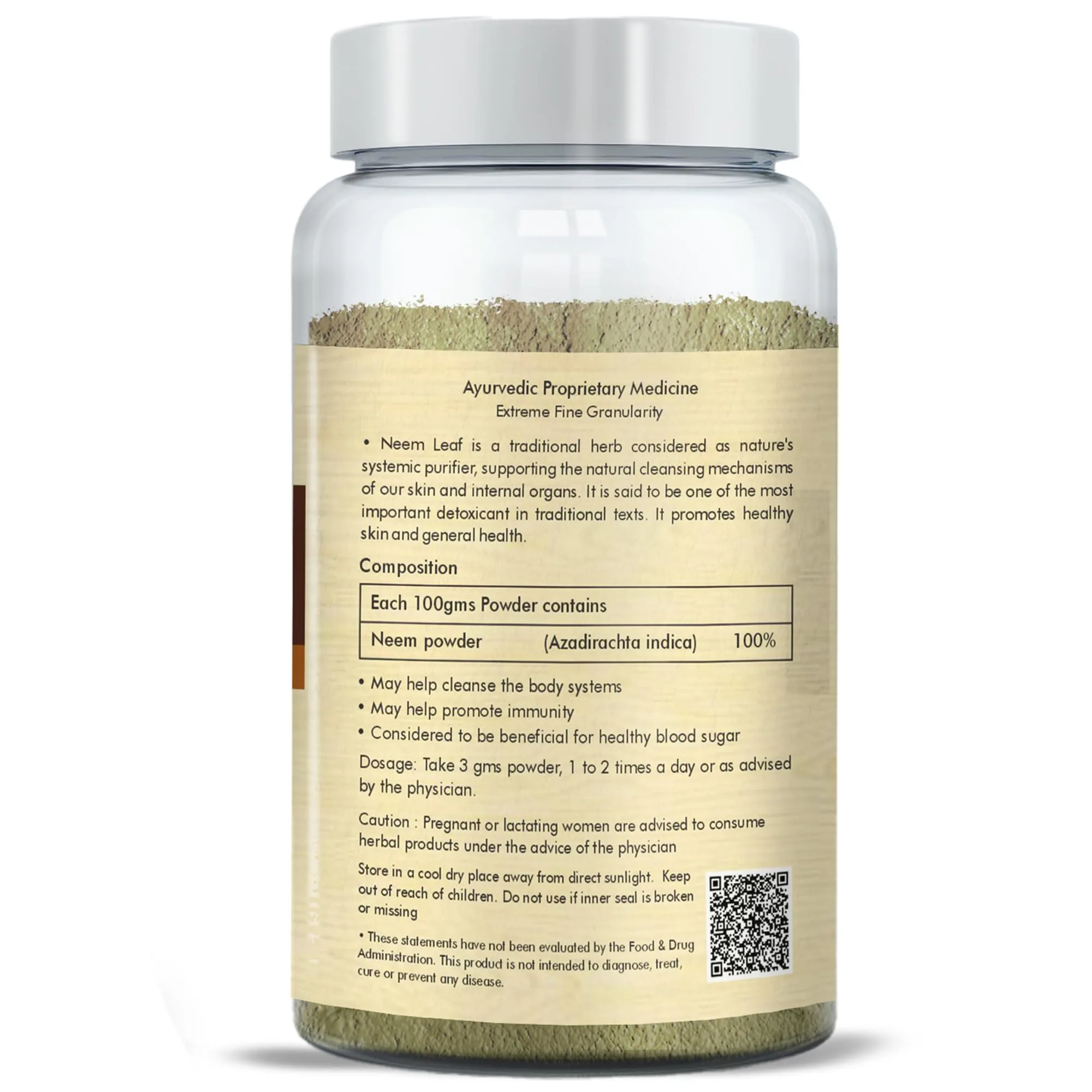 Herbal Hills Ayurveda Neem Powder | Pure Azadirachta Indica Leaf Powder | Natural Detox and Skin Care Support-2