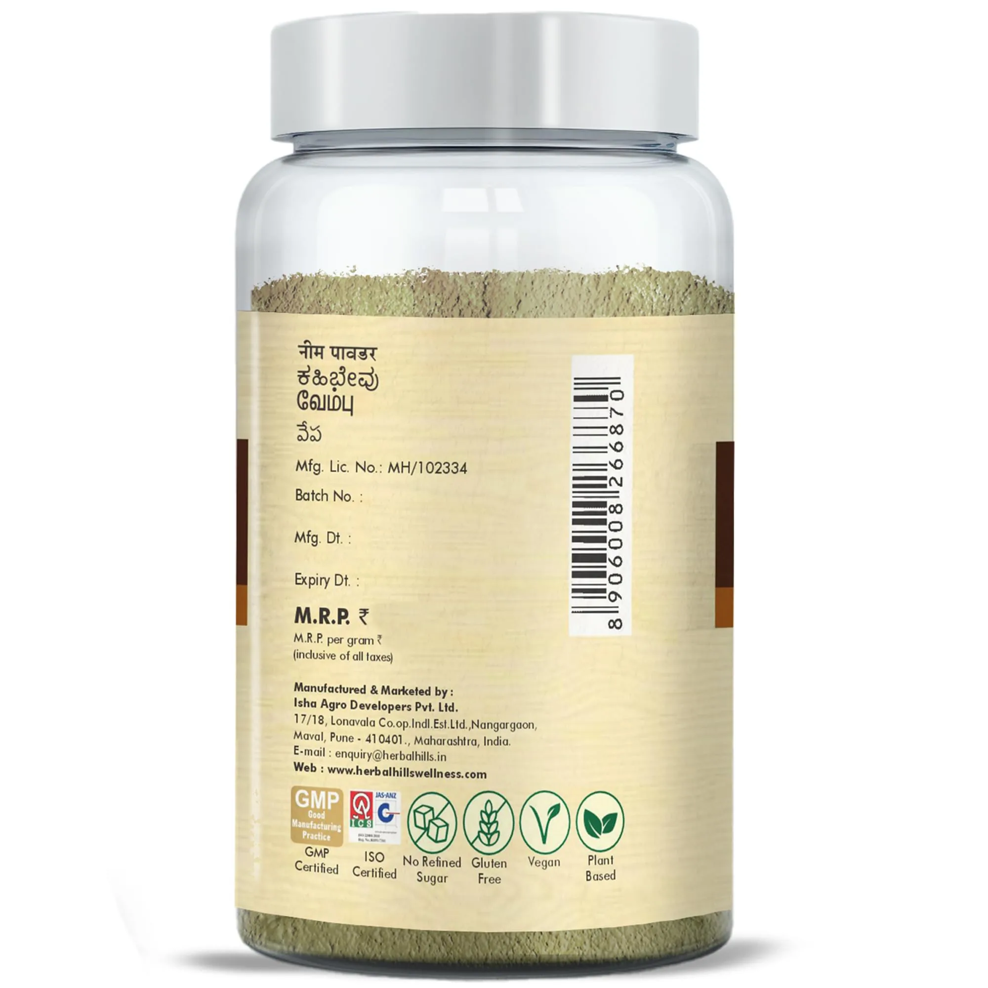 Herbal Hills Ayurveda Neem Powder | Pure Azadirachta Indica Leaf Powder | Natural Detox and Skin Care Support-3