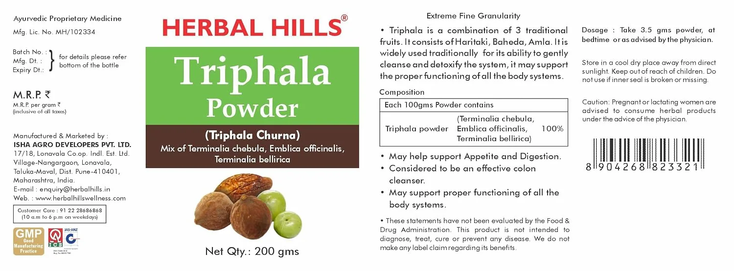 Herbal Hills Ayurveda Organic Triphala Powder | Natural Digestive Support | Pure Ayurvedic Detox Churna-4