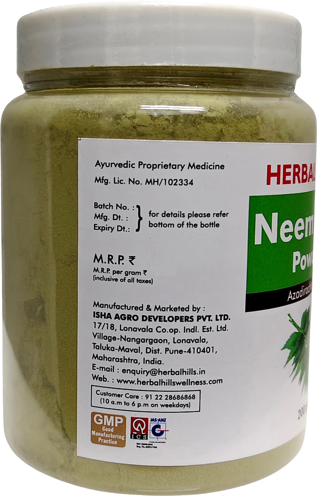 Herbal Hills Neem Patra Powder | Pure Organic Neem Leaf | Natural Blood Purifier & Skin Care-2